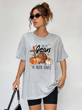 Load image into Gallery viewer, Round Neck Short Sleeve Fall Season Graphic T-Shirt
