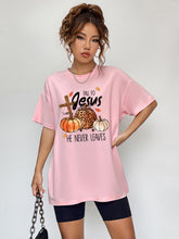 Load image into Gallery viewer, Round Neck Short Sleeve Fall Season Graphic T-Shirt
